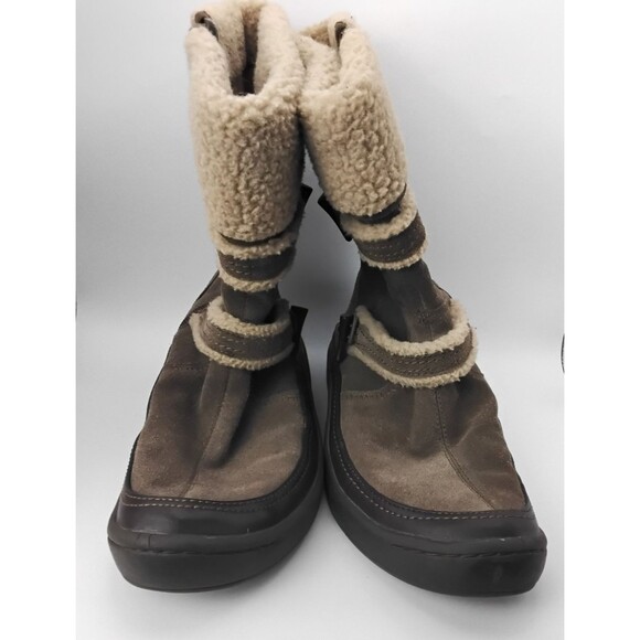 Earth Spirit Shoes - Earth Spirit-Bria Leather Suede Lined Fleece Cuff Winter Boots Women 8 US zipper